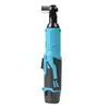 Llave de carraca de batería de litio 12V Llave eléctrica recargable Adaptador de ángulo Llave de codo montada en coche Herramienta de curva en ángulo recto Transfronterizo