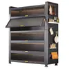 Estantería de almacenamiento multicapa de pie para el hogar, gabinete para platos y palillos, aparador, gabinete de cocina, gabinete de almacenamiento a prueba de polvo para horno microondas