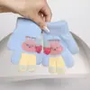 Guantes de Nylon de Conejito Lindo Color Caramelo para Invierno, a Prueba de Frío y Cálidos, de Cinco Dedos, para Ciclismo al Aire Libre, Guantes con Pantalla Táctil