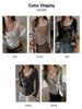 Nueva Camiseta Básica de Cuello Cuadrado para Mujer Otoño e Invierno, Camiseta de Manga Larga Retro Francesa Cepillada en el Hombro Derecho, Top Interior Elegante y Adelgazante