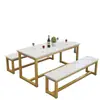 Restaurante Bar de Snacks Comida Rápida Combinación de Mesa y Silla Mesa Larga Simple Moderna Mesa de Comedor para Empleados de Restaurante Escuela de Negocios Fábrica