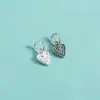 Accesorios de Plata de Ley S925 Estilo Coreano Colgante Doble Corazón Colgante de Corazón Forma de Corazón Corazón de Melocotón Pulsera de Cuerda Hecha a Mano DIY Colgante Individual