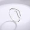 Anillo de Diamante Elegante de Lujo Ligero Moda Japonesa y Coreana Simple Chapado en Oro Línea de Plata 925 Onda Apertura Anillo Ajustable para Mujeres