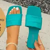 Comercio Exterior Europeo y Americano Tallas Grandes 2026 Verano Punta Cuadrada Chanclas Planas Sandalias de Playa Casuales de Una Tira para Mujer chanclas