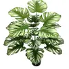 Planta Artificial Escandinava Hoja de Tortuga en Maceta Paisajismo de Sala de Estar Interior Plantas Verdes Falsas Adornos de Pie Plantas Pegadas Decorativas