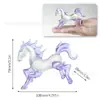 Entrando em Artesanato de Cristal Enfeites de Animais de Desenho Animado Cavalo Roxo em Pé Presente de Aniversário para Crianças Lembranças de Pontos Turísticos