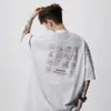Camiseta estampada da moda de manga curta para homens, primavera, retrô americano, solta, casual, manga meia-manga, high street, versátil, gola redonda