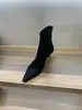 Botines de tacón alto, punta fina, gamuza, color caqui, corte ajustado, zapatos de mujer, nueva colección Otoño/Primavera 2026, botines cortos estilo coreano