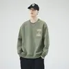 Nova Blusa de Moletom Patchwork com Bolso Masculino Outono/Inverno 2026 Estilo High Street Americano Solta Confortável Versátil Casual Manga Longa