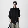 Camisa casual tendência vintage lavada e desgastada para homens e mulheres, design outono e inverno, jaqueta camisa reta de manga longa de alta qualidade