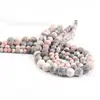 Piedra Zebra Rosa Mate Cuentas Sueltas Piedra Zebra Rosa Mate Cuentas Redondas Hecho a Mano Accesorios para Joyería DIY Productos Semiacabados Venta al por Mayor