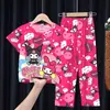 Pijama de Verano para Niños de Tailandia, Camiseta de Manga Corta y Pantalones Cortos, Delgado, Infantil, Nuevo 2025, Ropa de Casa para Niños, Traje para Niños Medianos y Grandes