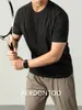 Camiseta de Manga Corta para Hombre de Seda de Hielo de Secado Rápido para Deportes al Aire Libre en Verano, Protección Solar, Transpirable, Color Sólido, Cuello Redondo, Camiseta Delgada, Antibacteriana 7A