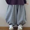 Conjunto de Outono para Meninas Blusa Estilosa para Bebê Listrada Calça Jogger de Perna Larga Conjunto de Moda Infantil de Outono de Duas Peças