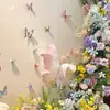 Decoración de mariposa tridimensional de PVC Adhesivo de pared Sentido de la atmósfera Área de fotos Arreglo de escena Transformación del rincón de check-in