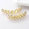 Grillz de hip-hop, popular diseño hueco en forma de lágrima, completamente incrustado con circonia microincrustada, nuevo accesorio de rap estilo callejero para marcadores de tendencias
