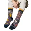 Calcetines personalizados de algodón puro para mujer, jacquard de dibujos animados personalizado de moda europea y americana, procedentes de la fábrica de calcetines de Zhuji