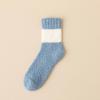Calcetines cálidos gruesos para hombre para el hogar, calcetines de otoño e invierno con forro polar de terciopelo coral, calcetines para dormir para hombre hasta la mitad de la pantorrilla con combinación de colores