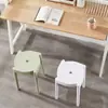 Taburete de Plástico Estilo Nórdico Taburete Alto Engrosado Taburete Cuadrado para Sala de Estar del Hogar Taburete de Goma Creativo Banco Pequeño Popular para Adultos