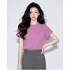 Blusas de Manga Corta para Mujer 2026 Súper Trendy Reductoras de Edad Estilo Coreano Únicas Hermosas y Muy Atractivas No Masivas Camiseta Morada