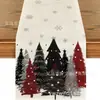 El nuevo producto transfronterizo más vendido de Amazon: Camino de mesa de lino con diseños de muñeco de nieve navideño y árbol de Navidad para un ambiente festivo y decoración navideña