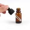 Botella de Aceite Esencial 10ml Marrón Opaco Botella Dosificadora 15ml Botella de Vidrio con Gotero Botella Dosificadora de Vidrio para Perfume con Tapa de Rosca