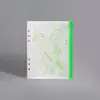Bolsa de Hojas Sueltas Transparente con Cremallera y Agujeros de Lentejuelas A4A5A6 Bolsa para Documentos Impermeable Esmerilada Ecológica Bolsa para Documentos con Separadores