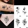 Adesivos de Tatuagem de Flor de Suco de Ervas Transfronteiriços, Tatuagens Falsas de Flor de Braço e Peito à Prova d'Água de Longa Duração, Anti-Riscos, Realistas, Não Refletivas
