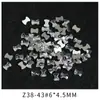Acessórios de unha populares de celebridade online Diamante transparente branco cristalizado formato especial quadrado olho de cavalo gota d'água joias de unha atacado