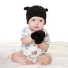 Gorro de punto para bebé, gorro de otoño e invierno 2020, conjunto de guantes, bonito gorro con forma de oreja pequeña para bebé, para niños y niñas.