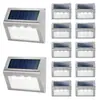 Luzes de jardim movidas a energia solar para uso doméstico, luzes de degrau à prova d'água para layout de jardim de varanda externa, decoração de paisagem de terraço, arandelas de parede