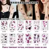 Adesivos de tatuagem estilo vintage, duradouros e à prova d'água, cores fluorescentes de imitação Y2K, maquiagem retrô moderna unissex para braços e clavículas