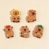 Acessórios de resina de capivara de desenho animado fofo DIY cola de creme capa de celular presilha de cabelo corda de cabelo chaveiro materiais atacado