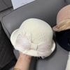 Chapéu Feminino Outono e Inverno Estilo Francês Elegante Malha Laço de Penas Lã Tweet Boina Retro Socialite Enrolado Topper Chapéu