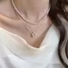 Collar de Perlas Florales Redondas con Cuentas Estilo Francés, Exquisito y Elegante, Estilo Vintage, Cadena para Clavícula, Joyería de Nicho de Lujo Ligero para Mujeres