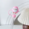 Nuevo tapón para pajilla a prueba de polvo de gran diámetro de 10 mm, lindo diseño de pingüino de dibujos animados, funda para pajilla reciclable, suministro directo transfronterizo