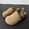 Sandalias de Moda Nuevas Otoño 2026 de Piel de Vaca Entera con Punta Cerrada, Pantuflas de Corcho Talla Grande, Zapatos Casuales para Mujer, Venta al por Mayor de Comercio Exterior