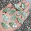 20 piezas de 16*30mm hoja de peonía esmaltada de color Jade Horquilla para el cabello flor hoja hoja diy horquilla antigua accesorios de joyería