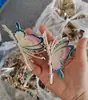 Lugar de Celebridad de Internet 9 Colores Mariposa Pintada Elegante Pasador Antiguo Parte Trasera de la Cabeza Cabello Tocados Pinza de Tiburón Pinza de Agarre Tocados Femeninos