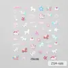 Pegatinas para Uñas 2026 Año del Caballo Rojas Festivas con Foil Dorado Dibujos Animados Decoraciones para Uñas Pegatinas para Uñas 5D Tridimensionales en Relieve