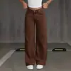 Comércio Exterior Mais Vendido Amazon Vendedor de Sucesso Transfronteiriço Jeans Feminino, Estilo Doce e Picante, Cintura Alta, Perna Reta Larga, Calça Longa Casual Solta