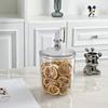 Frasco transparente sellado de grado alimenticio con tapa para almacenar refrigerios, granos de café y té redondo transparente a prueba de humedad.