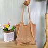 Bolso de Hombro Tejido de Algodón Estilo Coreano Vintage Ins Nuevo Bolso de Mano de Ganchillo Bolso de Playa para Vacaciones en la Costa para Mujeres