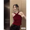 Novo Top de Tricô Elegante Sem Mangas Costas Abertas Sexy para Mulheres Usarem ao Ar Livre - Coleção Primavera/Verão 2025