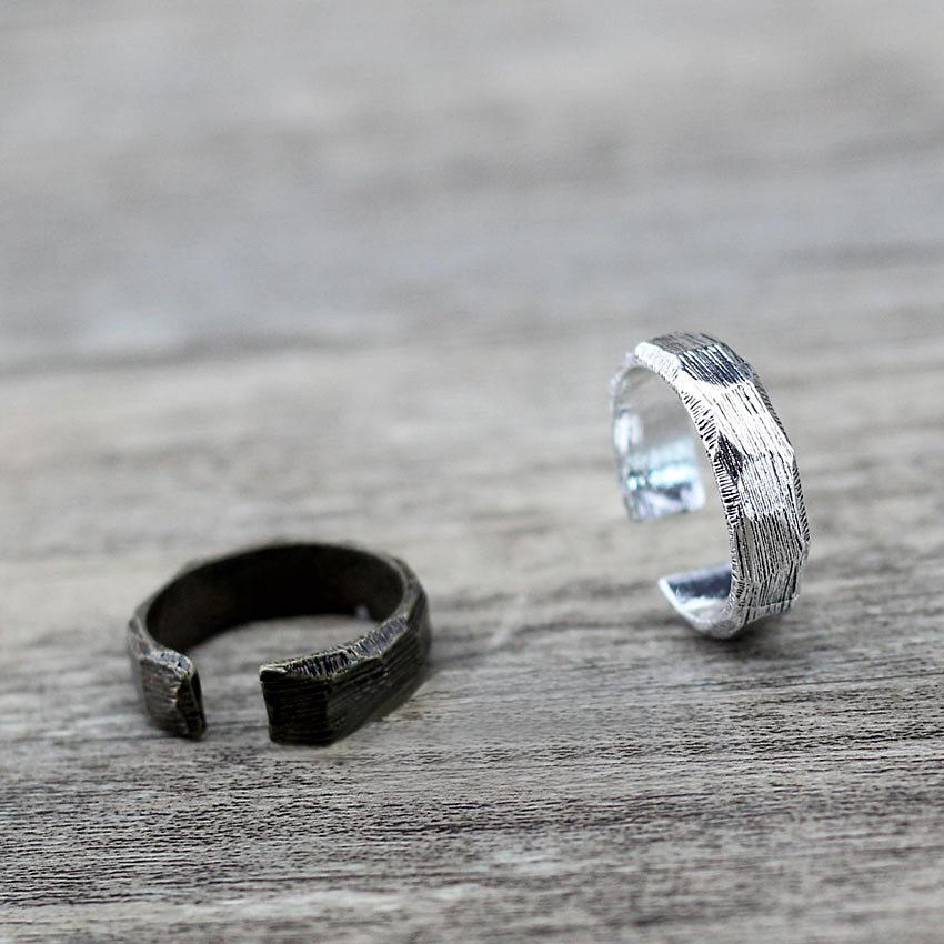 复古切面开口戒指