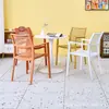 Cadeira Plástica para Exterior com Encosto Vazado Escandinavo, Cadeira Casual Minimalista Moderna, Cadeira de Jantar para Café/Restaurante Ins