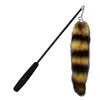 Juguete para Gatos Caña de Pescar Extensible Larga de 1m con Pluma de Pelo de Zorro, Campana Resistente a Mordeduras Cabezal de Repuesto Suministros para Mascotas