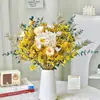 Ramo de Flores Secas Hojas de Eucalipto Rosa Eterna Flor Real Hortensia Hierba de Cristal Decoración del Hogar Adorno para Dormitorio Gypsophila
