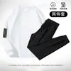 [Conjunto de Dos Piezas] Traje Deportivo Cuello Redondo Hombre Talla Grande Casual Primavera y Otoño Manga Larga Sudadera Nueva Traje Conjunto Completo