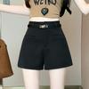 Shorts de Traje para Mujer Verano 2026 Nuevos de Cintura Alta Negros Adelgazantes Sueltos de Línea A Pierna Ancha Casual Pantalones Cortos